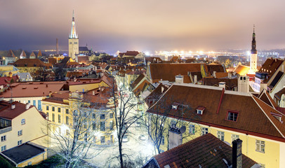 Canvas Print - Tallin city, Estonia at sunrise