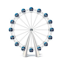 Vector Realistic Ferris Wheel London Eye Carousel