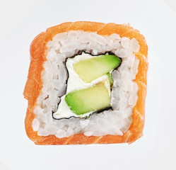 Wall Mural - Sushi roll philadelphia, isolated on white