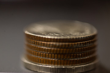 Close up Thai coin with macro lens.