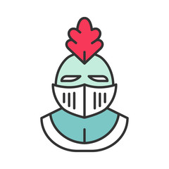 Wall Mural - Knight helmet color icon