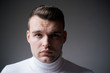 © Volodymyr - Handsome guy. Masculinity and beauty. Well groomed man stylish appearance. Hairstyle barber. Styling hair wax. Hipster hairstyle. Man close up face with glossy hairstyle. Barbershop concept