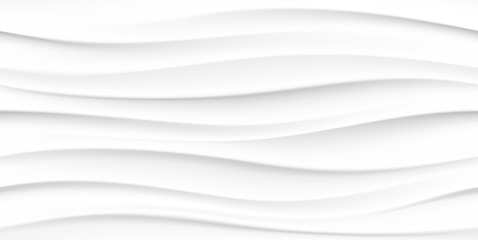 Wall Mural - abstract white wavy 3d texture background. seamless texture.