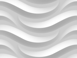 Wall Mural - abstract white wavy 3d texture background. seamless texture.