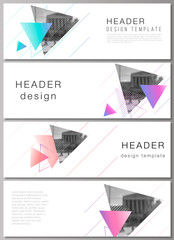 Wall Mural - the minimalistic vector illustration of the editable layout of headers, banner design templates. col