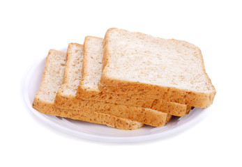 sliced bread isolated on white background