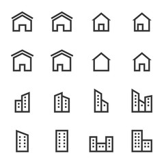 Wall Mural - house icon set vector illustration