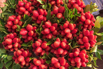 Wall Mural - background of fresh strawberries