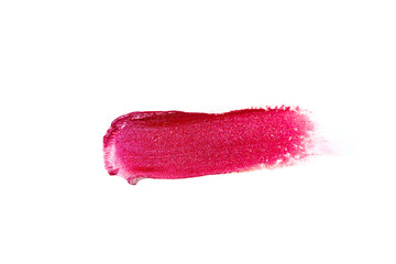 Wall Mural - Colorful lipstick smudge smear isolated on white background.Cosmetic product photography.