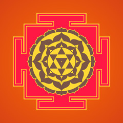 Wall Mural - hinduism yantra sacred geometry mandala.