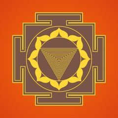 Wall Mural - hinduism yantra sacred geometry mandala.