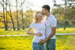 © dtatiana - Happy couple expecting baby, pregnant woman with husband, young family and new life concept