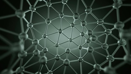 Wall Mural - Black plexus lines and nodes network. Concept of internet communication technology and science. Abstract 3D rendering with DOF. Seamless loop animation 4k UHD (3840x2160)