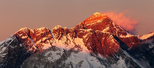 Poster - mount Everest Lhotse Nepal Himalayas mountains sunset