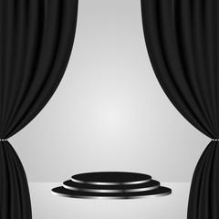 Black theatre curtain