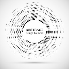 Wall Mural - Abstract dotted halftone modern pattern background.Black decorative design halftone round circle elements isolated on white.Circular abstract vector background consisting of dots.