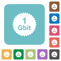 Sticker - 1 Gbit guarantee sticker rounded square flat icons