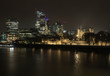 Tower of London and syline at night. 