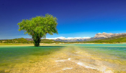 Poster - Vue sur le lac de Pozas De San Martin, Ainsa, Espagne