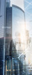 © Funtap - Vertical Panorama Banner. Business abstract background double exposure graph, chart and diagram. World wide map and. Global business and financial trading concept.