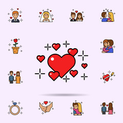 Sticker - day, heart, valentine icon. Universal set of love story for website design and development, app development