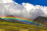 Fototapeta Tęcza - Brilliant rainbow over the West Maui mountains.
