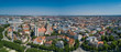 München von oben mit Blick auf das Stadtzentrum mit Blick über die St. Pauls Kirche nahe der Theresienwiese, aufgenommen mit einer Drohne