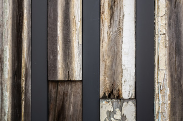 Wall Mural - aged wooden background with steel