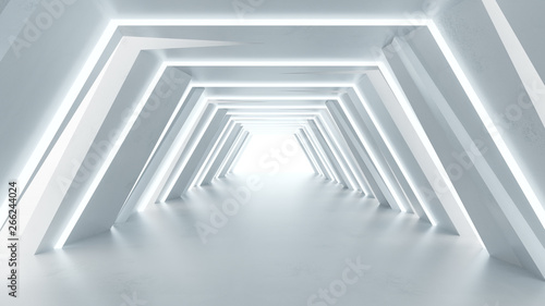 Dekoracja na wymiar  korytarz-sci-fi-ze-swiatlami-fluorescencyjnymi-renderowania-3d