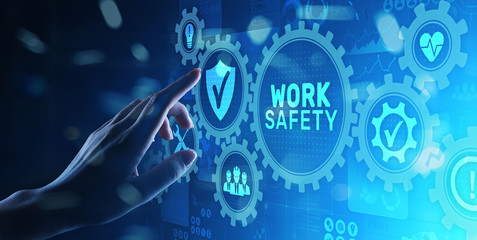 work safety instruction standards law insurance industrial technology and regulation concept.