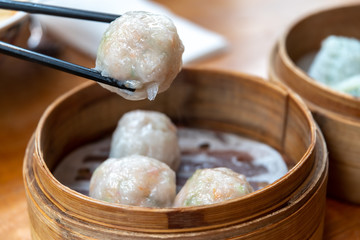 Popular asia food fork dimsum