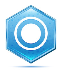 Canvas Print - Record icon crystal blue hexagon button