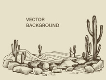 Cacti In The Arizona Desert Sketch