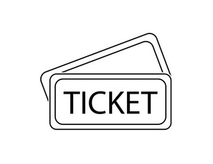 Wall Mural - ticket in lines design isolated on white background. ticket for web design