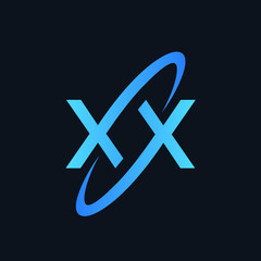 Wall Mural - initial letter X double with sphere logo design inspiration