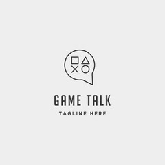 Wall Mural - game talk logo design template vector illustration icon element