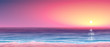 vector calm ocean shore at sunset