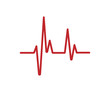 © smile3377 - Red Heartbeat line isolated on white background. Heartbeat icon