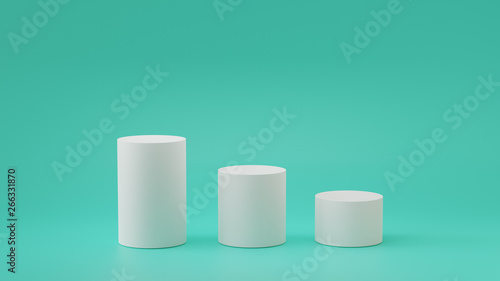 Fotomural Empty steps cylinder podium on empty background. 3D rendering.