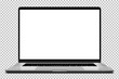 Laptop modern frameless with blank screen isolated on transparent background - super high detailed photorealistic esp 10 vector	