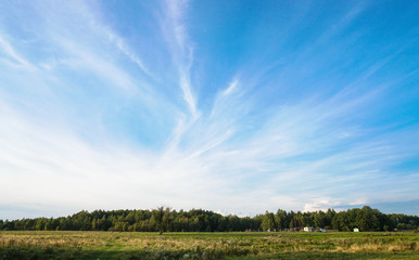 Wall Mural - beautiful sunny sky with white clouds. natural background. stock photo