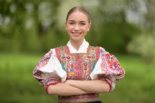 Slovak Folklore. Slovakian Folklore Girl.