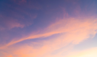 Cloud and sky in sunset evening summer.