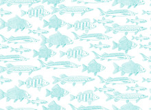 Fish Collection, Seamless Pattern For Your Design