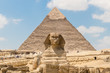 The pyramid of Chephren and the Great Sphinx of Giza, Egypt
