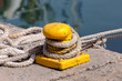 The mooring rope on the pier