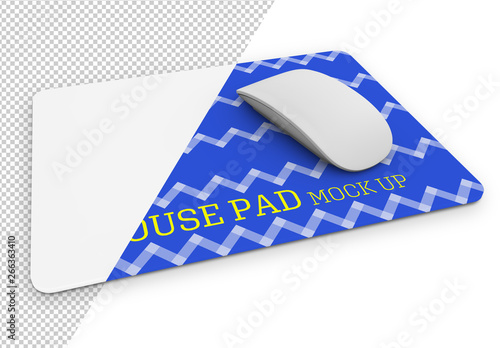 Download Rectangular Mouse Pad Mockup With Mouse Stock Template Adobe Stock