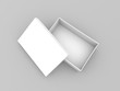 © dibas99 - Open white box with lid mockup. 3d render illustration.