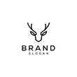 deer head antler logo design