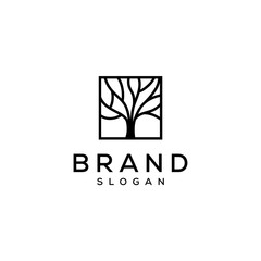 simple tree vector logo design
